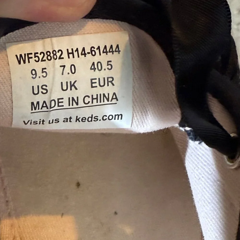 Keds x kate spade Black Glitter Sneakers Women's‎ 9.5 Ribbon Laces EUC